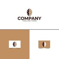 modello di progettazione del logo della foglia di caffè vettore