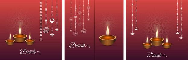 contento Diwali sociale media inviare per annuncio, stato auguri, striscione, saluto carta vettore