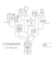 Concetto di infografica e-commerce vettore
