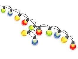 ghirlanda multicolore lampadine festive isolate vettore