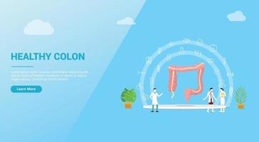 concetto di assistenza sanitaria del colon umano per la progettazione di banner modello di sito Web vettore