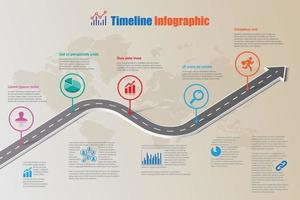 tabella di marcia aziendale infografica timeline, illustrazione vettoriale