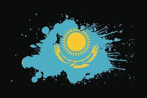 bandiera del kazakistan con design effetto grunge vettore