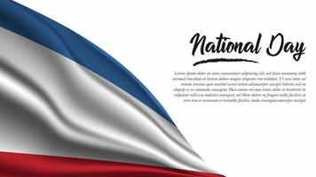 striscione per la festa nazionale con sfondo bandiera della Crimea vettore