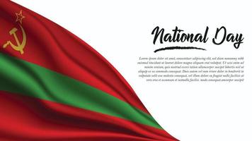 striscione per la festa nazionale con sfondo bandiera transnistria vettore