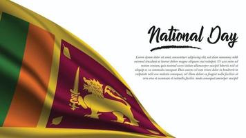 striscione per la festa nazionale con sfondo bandiera dello sri lanka vettore