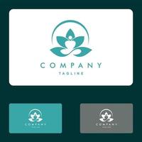 lotus, yoga, spa e wellnes logo set vector icon illustration design