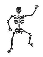 scheletro danzante su sfondo bianco vettore