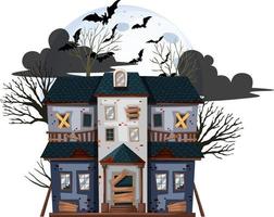 casa abbandonata di halloween su sfondo bianco vettore