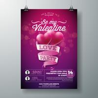 Progettazione Flyer festa di San Valentino vettore