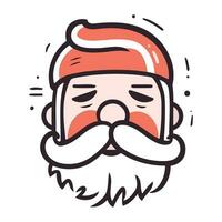 Santa Claus viso con barba e baffi. vettore illustrazione.