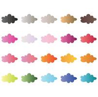 colorato nube design clipart impostato vettore