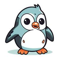 pinguino cartone animato isolato su un' bianca sfondo. vettore illustrazione.