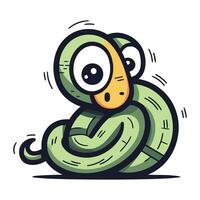 carino cartone animato serpente. vettore illustrazione. isolato su bianca sfondo.