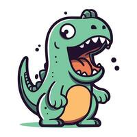 cartone animato coccodrillo vettore illustrazione. carino dinosauro cartone animato carattere.