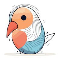 carino cartone animato pappagallo su bianca sfondo. vettore illustrazione nel piatto stile