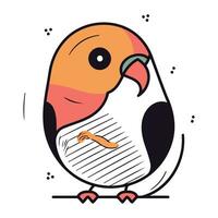 carino cartone animato pappagallo. vettore illustrazione. isolato su bianca sfondo.