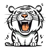 vettore illustrazione di un' tigre. isolato su un' bianca sfondo.