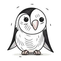 vettore illustrazione di un' carino cartone animato pinguino su un' bianca sfondo.
