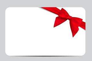 carta regalo con nastro rosso e fiocco. illustrazione vettoriale