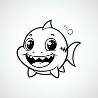 vettore pesce cartone animato illustrazione