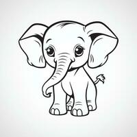 vettore elefante cartone animato illustrazione