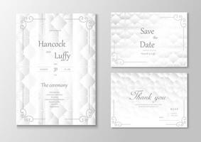 elegante del modello di carta di invito matrimonio bianco sfondo di lusso vettore