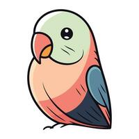 vettore illustrazione di un' carino cartone animato pappagallo su un' bianca sfondo.