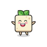 felice bambino tofu personaggio dei cartoni animati vettore