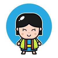 simpatico personaggio dei cartoni animati di una ragazza giapponese vettore