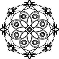 mandala per colorare, ornamento logo spirito disegnato a mano vettore