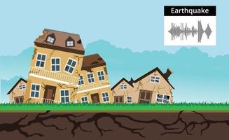 terremoto, disastri naturali, disegno vettoriale