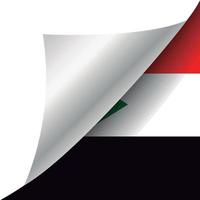 bandiera del sudan con angolo arricciato vettore
