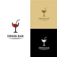 drink bar logo design concept moderno, ottimo per la tua attività bar vettore