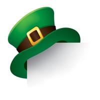 cappello superiore del leprechaun sull&#39;angolo di carta vettore