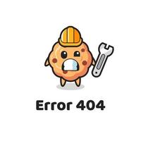errore 404 con la simpatica mascotte dei biscotti con gocce di cioccolato vettore