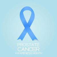 simbolo del nastro blu della giornata mondiale di sensibilizzazione sul cancro alla prostata vettore