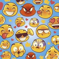 emoji facce espressione reazione icone raccolta social media vettore
