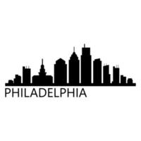 philadelphia skyline illustrato su sfondo bianco vettore