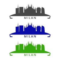 skyline di milano illustrato su sfondo bianco vettore