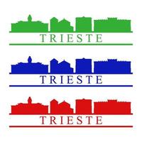 skyline di trieste illustrato su sfondo bianco vettore