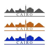 skyline del cairo illustrato su sfondo bianco vettore