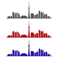 skyline di Toronto illustrato su sfondo bianco vettore