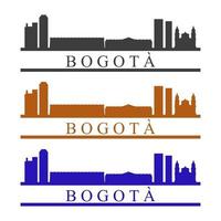 skyline di bogota illustrato su sfondo bianco vettore