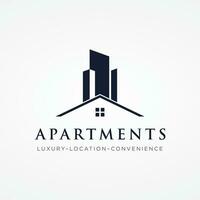 logo design per un' moderno e lussuoso appartamento edificio o homestay. logo per attività commerciale, vero proprietà, alberghi e architettura. vettore