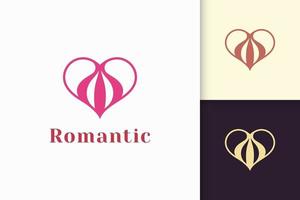 il semplice logo dell'amore rappresenta il romanticismo o la relazione vettore