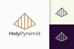 logo piramidale triangolare in forma semplice e moderna adatta per azienda tecnologica vettore
