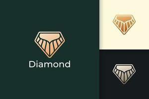 il logo del diamante o della gemma nel lusso e nella classe rappresenta gioielli o cristalli vettore