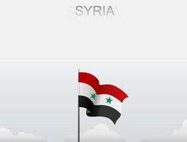 bandiera della siria che sventola sotto il cielo bianco vettore