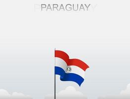 bandiera del paraguay che sventola sotto il cielo bianco vettore